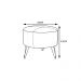 Kit 2 Puffs Decorativos Redondo Pés Metal Couro Bege - Gran Belo