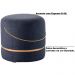 Kit 2 Puffs Decorativos Redondos Ryu Azul/Dourado G66 - Gran Belo