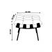 Kit 2 Puffs Decorativos Sala de Estar Abel Base de Madeira Preto Linho Marrom G41 - Gran Belo
