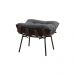 Kit 2 Puffs Decorativos Sala de Estar Abel Base de Madeira Preto Suede Cinza G41 - Gran Belo