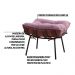 Kit 2 Puffs Decorativos Sala de Estar Abel Base de Madeira Preto Suede Rosa G41 - Gran Belo