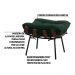 Kit 2 Puffs Decorativos Sala de Estar Abel Base de Madeira Preto Suede Verde - Gran Belo