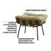 Kit 2 Puffs Decorativos Sala de Estar Abel Base de Madeira Preto Veludo Bege - Gran Belo