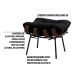 Kit 2 Puffs Decorativos Sala de Estar Abel Base de Madeira Preto Veludo Preto G41 - Gran Belo