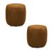 Kit 2 Puffs Decorativos Yuri Sala de Estar Couro Caramelo Manchado G88 - Gran Belo