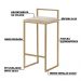 Kit 3 Banquetas Decorativa Jasmine Base Gold Veludo Bege G41 - Gran Belo