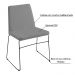 Kit 3 Cadeiras Decorativa Sala de Jantar Anne Linho Cinza G17 - Gran Belo
