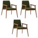 Kit 3 Cadeiras Decorativa Sala de Jantar Sidnei Veludo Verde G17 - Gran Belo