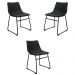 Kit 3 Cadeiras Decorativas Marquezine Sala de Jantar PU Base Aço Preto G56 - Gran Belo