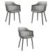 Kit 3 Cadeiras Decorativas Prescott Sala de Jantar PP/PU Cinza G56 - Gran Belo