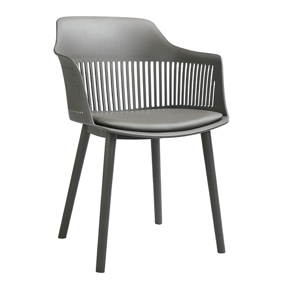 Kit 3 Cadeiras Decorativas Prescott Sala de Jantar PP/PU Cinza G56 - Gran Belo