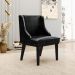 Kit 3 Cadeiras Decorativas Sala de Jantar Base Fixa de Madeira Firenze PU Preto Brilho G19 - Gran Belo