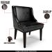 Kit 3 Cadeiras Decorativas Sala de Jantar Base Fixa de Madeira Firenze PU Preto Brilho G19 - Gran Belo
