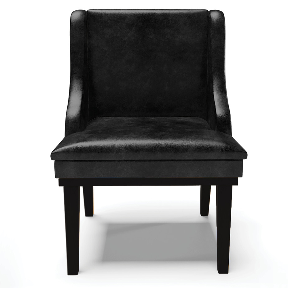 Kit 3 Cadeiras Decorativas Sala de Jantar Base Fixa de Madeira Firenze PU Preto Brilho G19 - Gran Belo
