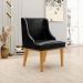 Kit 3 Cadeiras Decorativas Sala de Jantar Base Fixa de Madeira Firenze PU Preto Brilho/Castanho G19 - Gran Belo