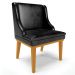Kit 3 Cadeiras Decorativas Sala de Jantar Base Fixa de Madeira Firenze PU Preto Brilho/Castanho G19 - Gran Belo