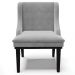 Kit 3 Cadeiras Decorativas Sala de Jantar Base Fixa de Madeira Firenze Suede Cinza/Preto G19 - Gran Belo