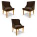 Kit 3 Cadeiras Decorativas Sala de Jantar Base Fixa de Madeira Firenze Suede Marrom/Castanho G19 - Gran Belo