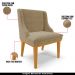 Kit 3 Cadeiras Decorativas Sala de Jantar Base Fixa de Madeira Firenze Suede Nude/Castanho G19 - Gran Belo