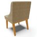 Kit 3 Cadeiras Decorativas Sala de Jantar Base Fixa de Madeira Firenze Suede Nude/Castanho G19 - Gran Belo
