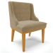 Kit 3 Cadeiras Decorativas Sala de Jantar Base Fixa de Madeira Firenze Suede Nude/Castanho G19 - Gran Belo