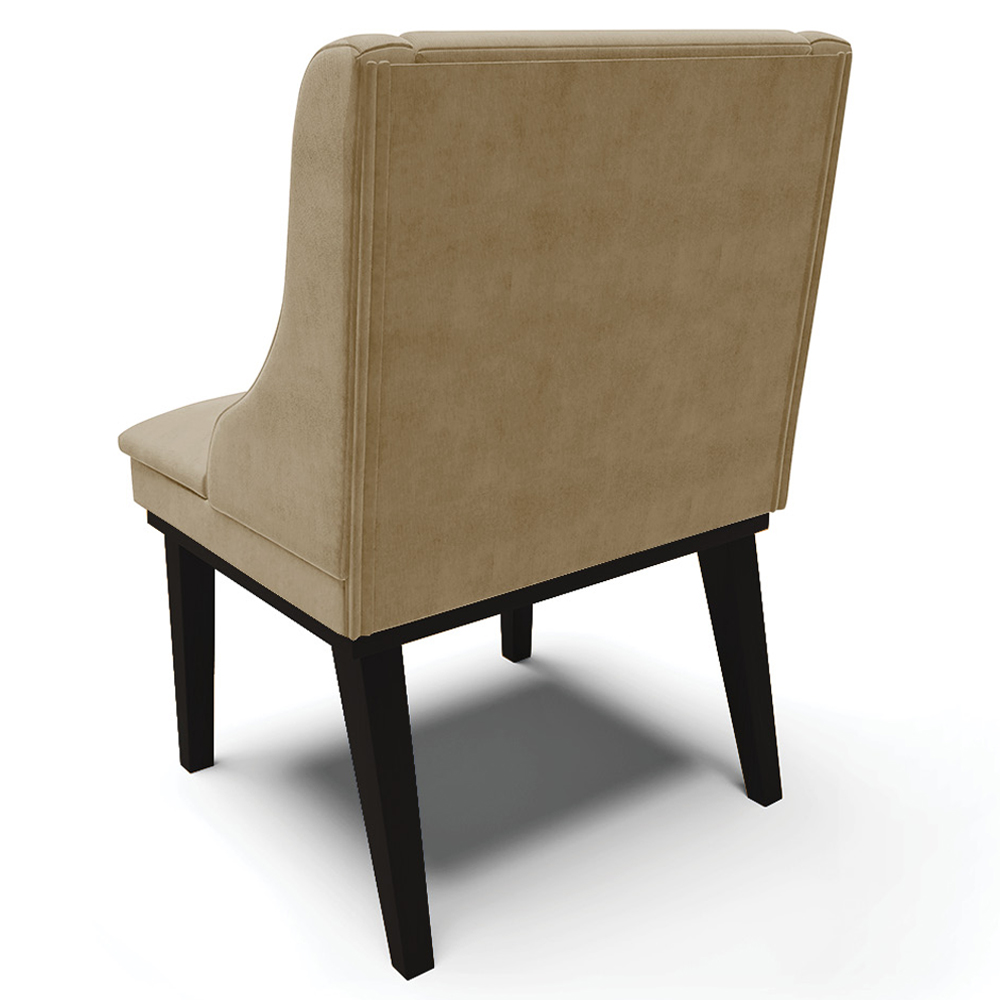 Kit 3 Cadeiras Decorativas Sala de Jantar Base Fixa de Madeira Firenze Suede Nude/Preto G19 - Gran Belo