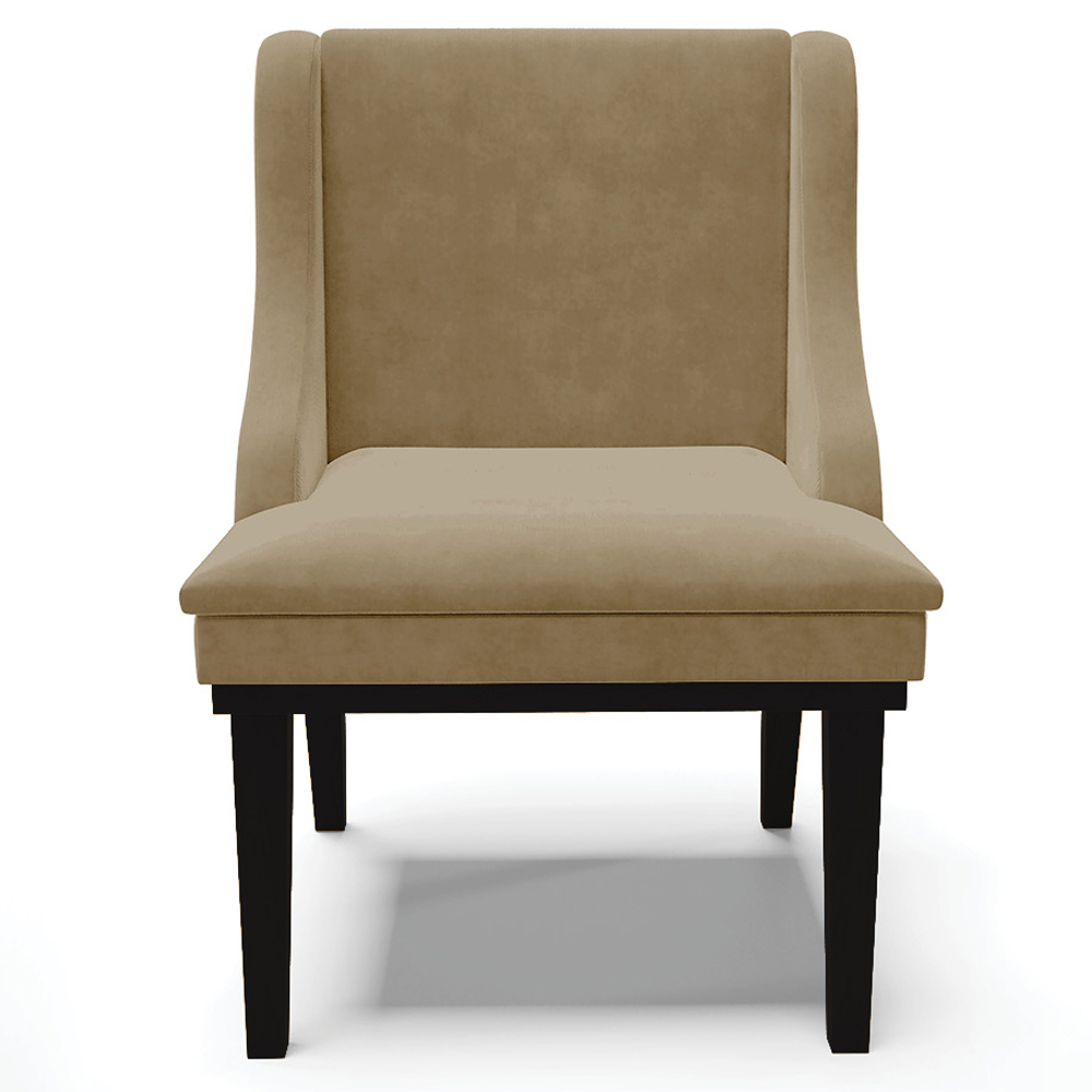 Kit 3 Cadeiras Decorativas Sala de Jantar Base Fixa de Madeira Firenze Suede Nude/Preto G19 - Gran Belo