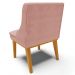 Kit 3 Cadeiras Decorativas Sala de Jantar Base Fixa de Madeira Firenze Veludo Rose/Castanho G19 - Gran Belo