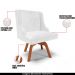 Kit 3 Cadeiras Decorativas Sala de Jantar Base Giratória de Madeira Firenze PU Branco Brilho/Natural G19 - Gran Belo