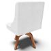 Kit 3 Cadeiras Decorativas Sala de Jantar Base Giratória de Madeira Firenze PU Branco Brilho/Natural G19 - Gran Belo
