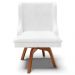 Kit 3 Cadeiras Decorativas Sala de Jantar Base Giratória de Madeira Firenze PU Branco Brilho/Natural G19 - Gran Belo