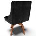 Kit 3 Cadeiras Decorativas Sala de Jantar Base Giratória de Madeira Firenze PU Preto Brilho/Natural G19 - Gran Belo