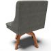 Kit 3 Cadeiras Decorativas Sala de Jantar Base Giratória de Madeira Firenze Suede Grafite/Natural G19 - Gran Belo
