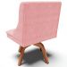 Kit 3 Cadeiras Decorativas Sala de Jantar Base Giratória de Madeira Firenze Suede Rosa Bebê/Natural G19 - Gran Belo