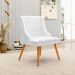 Kit 3 Cadeiras Decorativas Sala de Jantar Pés Palito de Madeira Firenze PU Branco Brilho/Natural G19 - Gran Belo