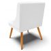 Kit 3 Cadeiras Decorativas Sala de Jantar Pés Palito de Madeira Firenze PU Branco Fosco/Natural G19 - Gran Belo