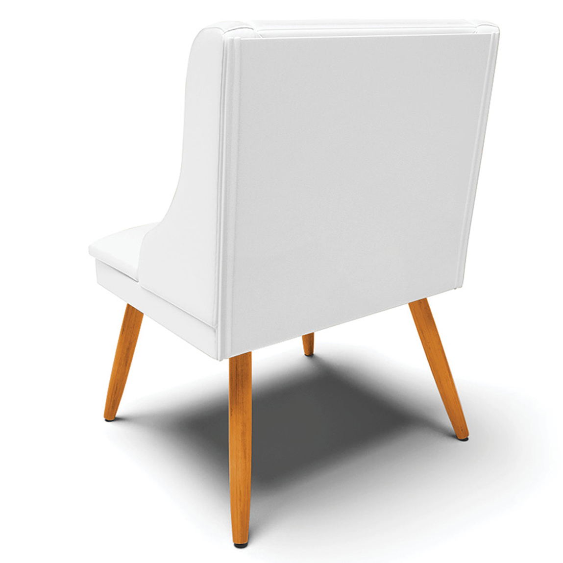 Kit 3 Cadeiras Decorativas Sala de Jantar Pés Palito de Madeira Firenze PU Branco Fosco/Natural G19 - Gran Belo