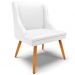 Kit 3 Cadeiras Decorativas Sala de Jantar Pés Palito de Madeira Firenze PU Branco Fosco/Natural G19 - Gran Belo