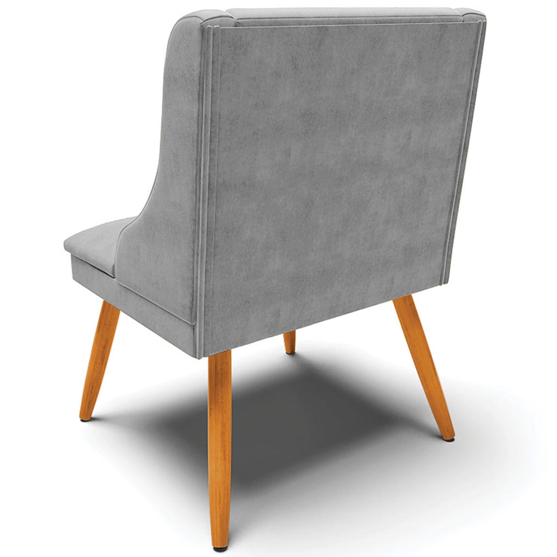 Kit 3 Cadeiras Decorativas Sala de Jantar Pés Palito de Madeira Firenze Suede Cinza/Natural G19 - Gran Belo