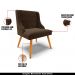 Kit 3 Cadeiras Decorativas Sala de Jantar Pés Palito de Madeira Firenze Suede Marrom/Natural G19 - Gran Belo