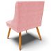Kit 3 Cadeiras Decorativas Sala de Jantar Pés Palito de Madeira Firenze Suede Rosa Bebê/Natural G19 - Gran Belo