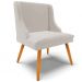 Kit 3 Cadeiras Decorativas Sala de Jantar Pés Palito de Madeira Firenze Veludo Cinza/Natural G19 - Gran Belo