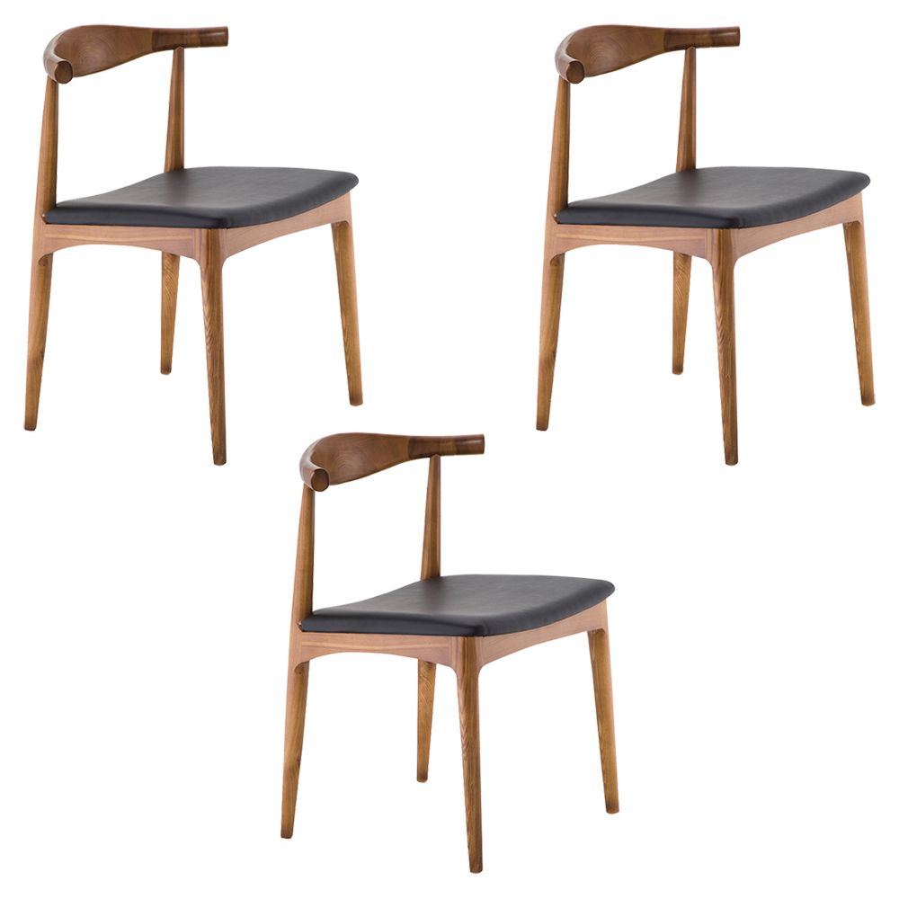Kit 3 Cadeiras Decorativas Sala e Escritório Nami Madeira Bege - Gran Belo