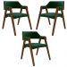 Kit 3 Cadeiras Sala de Jantar e Jogos Carteados Madeira Maciça Poker Veludo Verde/Imbuia G42 - Gran Belo