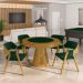 Kit 3 Cadeiras Sala de Jantar e Jogos Carteados Madeira Maciça Poker Veludo Verde/Mel G42 - Gran Belo