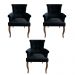 Kit 3 Cadeiras de Jantar Belford Veludo Preto Pés de Madeira Design Sofisticado G48 -  Gran Belo