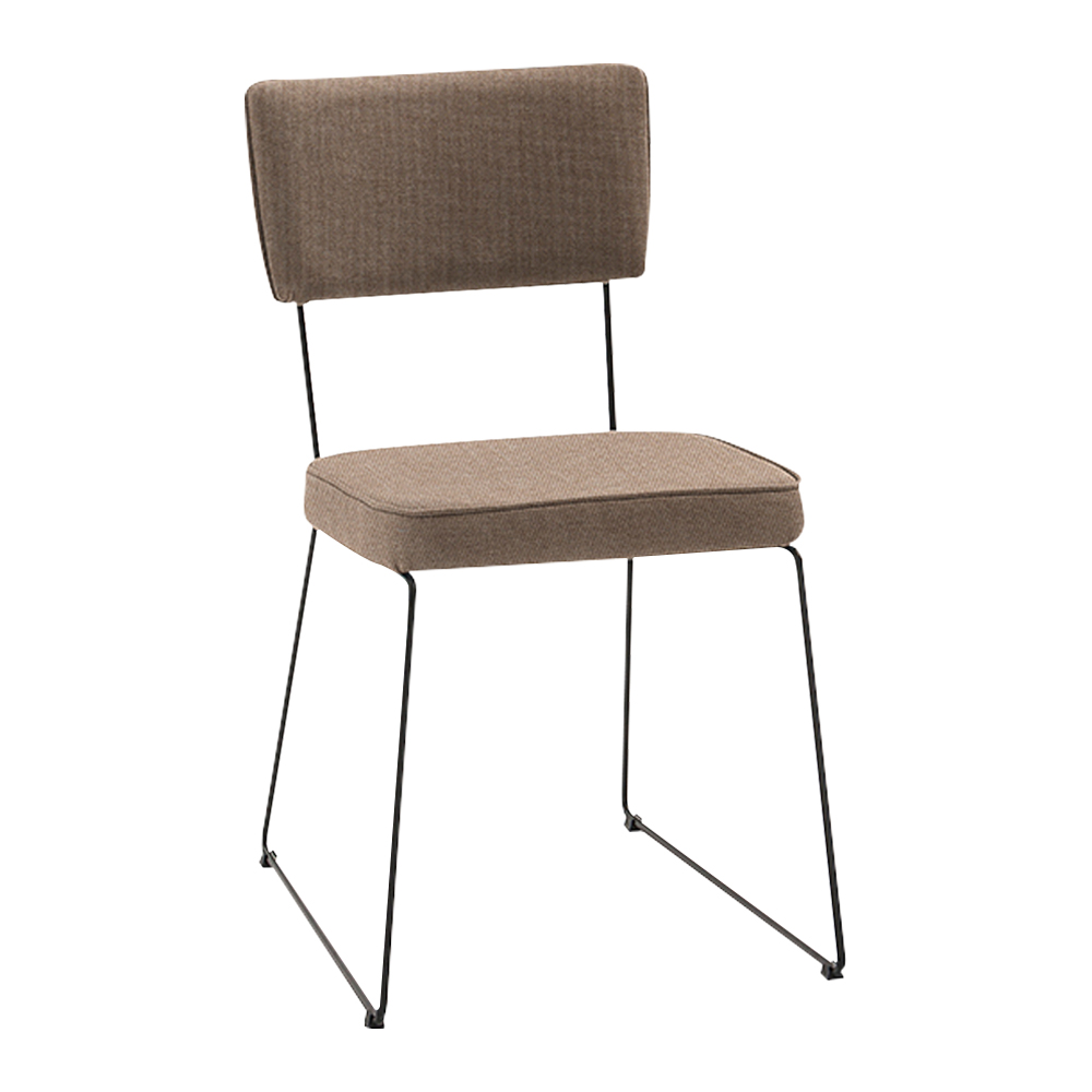 Kit 3 Cadeiras de Jantar Decorativa Base Aço Preto Luigi Linho Bege G17 - Gran Belo