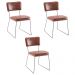 Kit 3 Cadeiras de Jantar Decorativa Base Aço Preto Luigi PU Caramelo G17 - Gran Belo