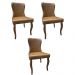 Kit 3 Cadeiras de Jantar Duque PU Marrom Design Elegante Pés Madeira G48 - Gran Belo