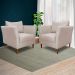 Kit 3 Poltronas Decorativa Sala de Estar Pés Palito Lubbock Couro Off White G58 - Gran Belo